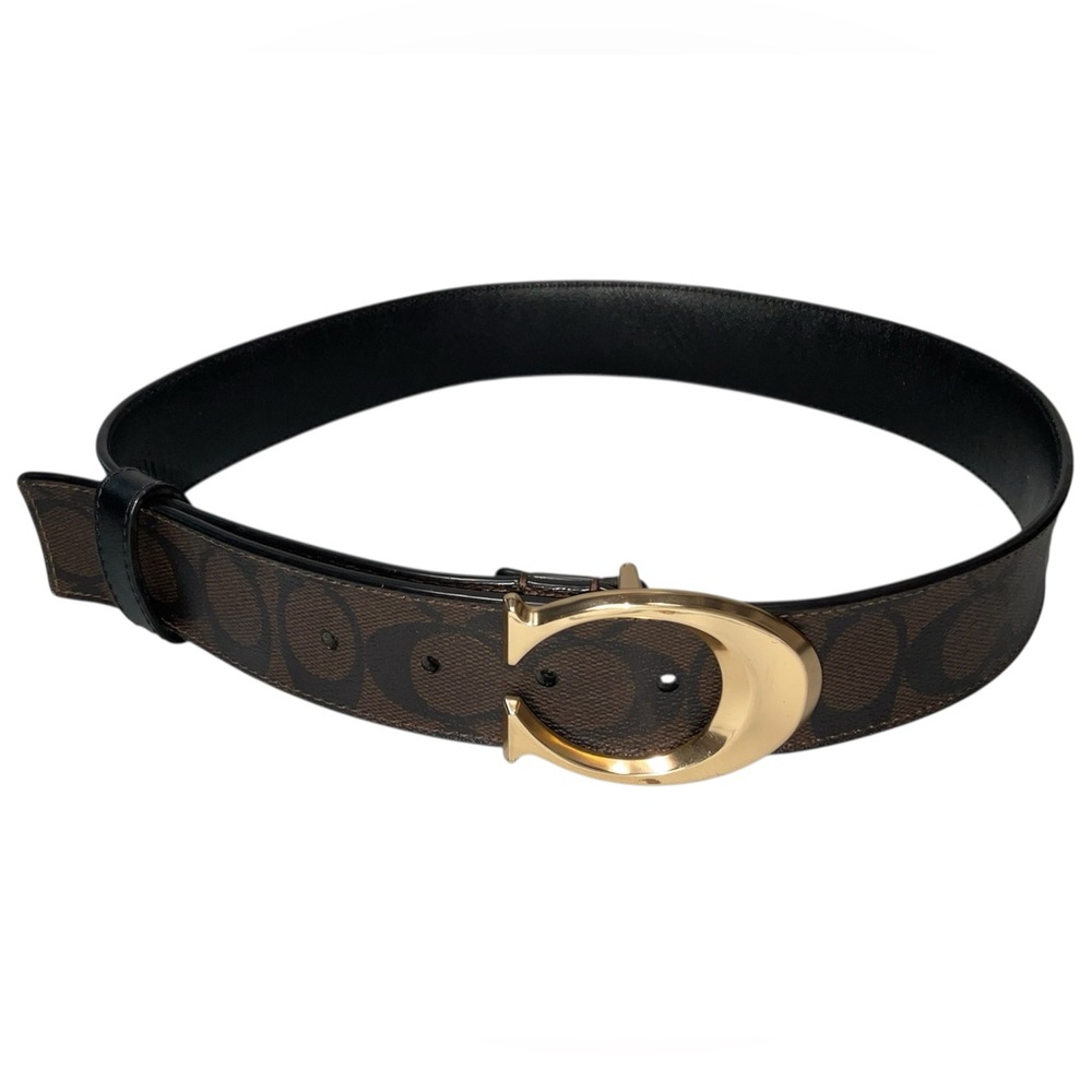 Coach Signature Buckle Belt SM Chestnut Brown - Picture 6 of 9